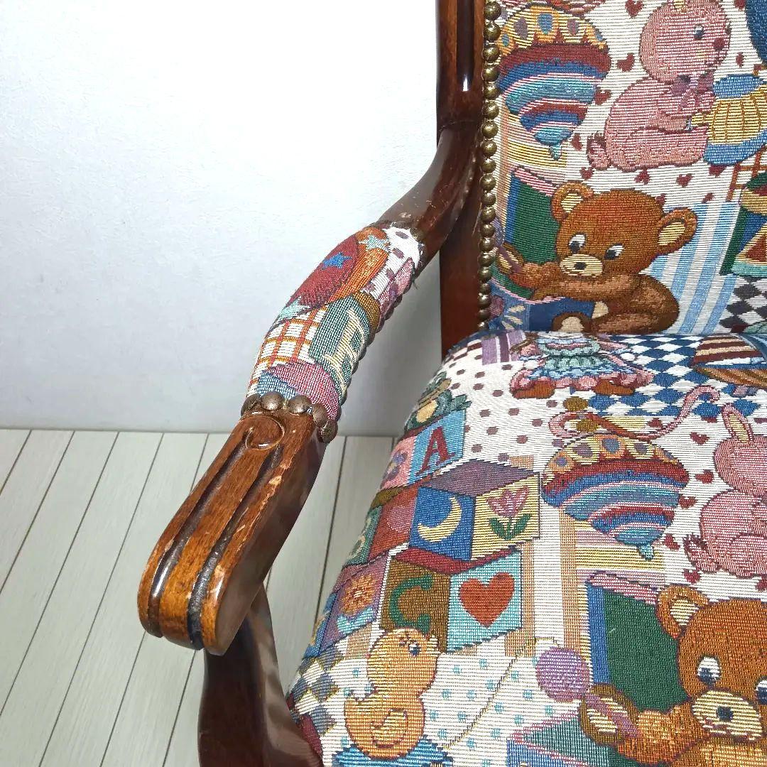 希少品】ゴブラン織り アンティーク チェア テディベア柄 - メルカリ