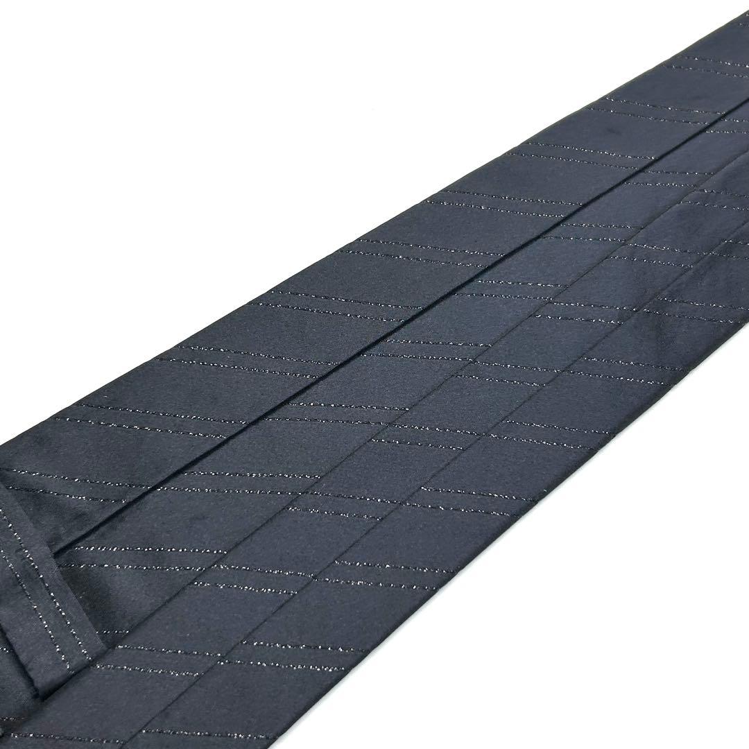 未使用に近い✨】ポールスミス ネクタイ ブラック ラメ ストライプ