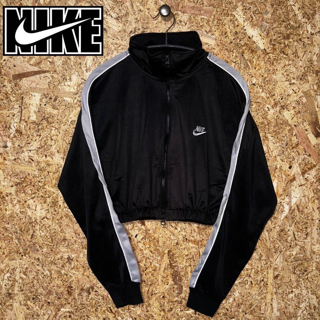 0001 NIKE トラックジャケット クロップド丈 銀タグ サイズM　　古着 NIKE（ナイキ） 古着 90年代 銀タグ ジャージ トラックジャケット