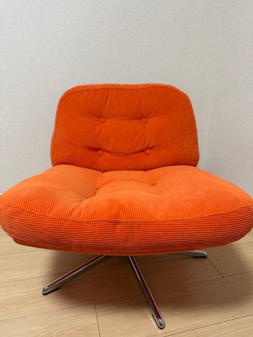 【美品】IKEA DYVLNGEディヴリンゲ DYVLINGE ディヴリンゲ 回転イージーチェア, ケーリンゲ オレンジ - IKEA