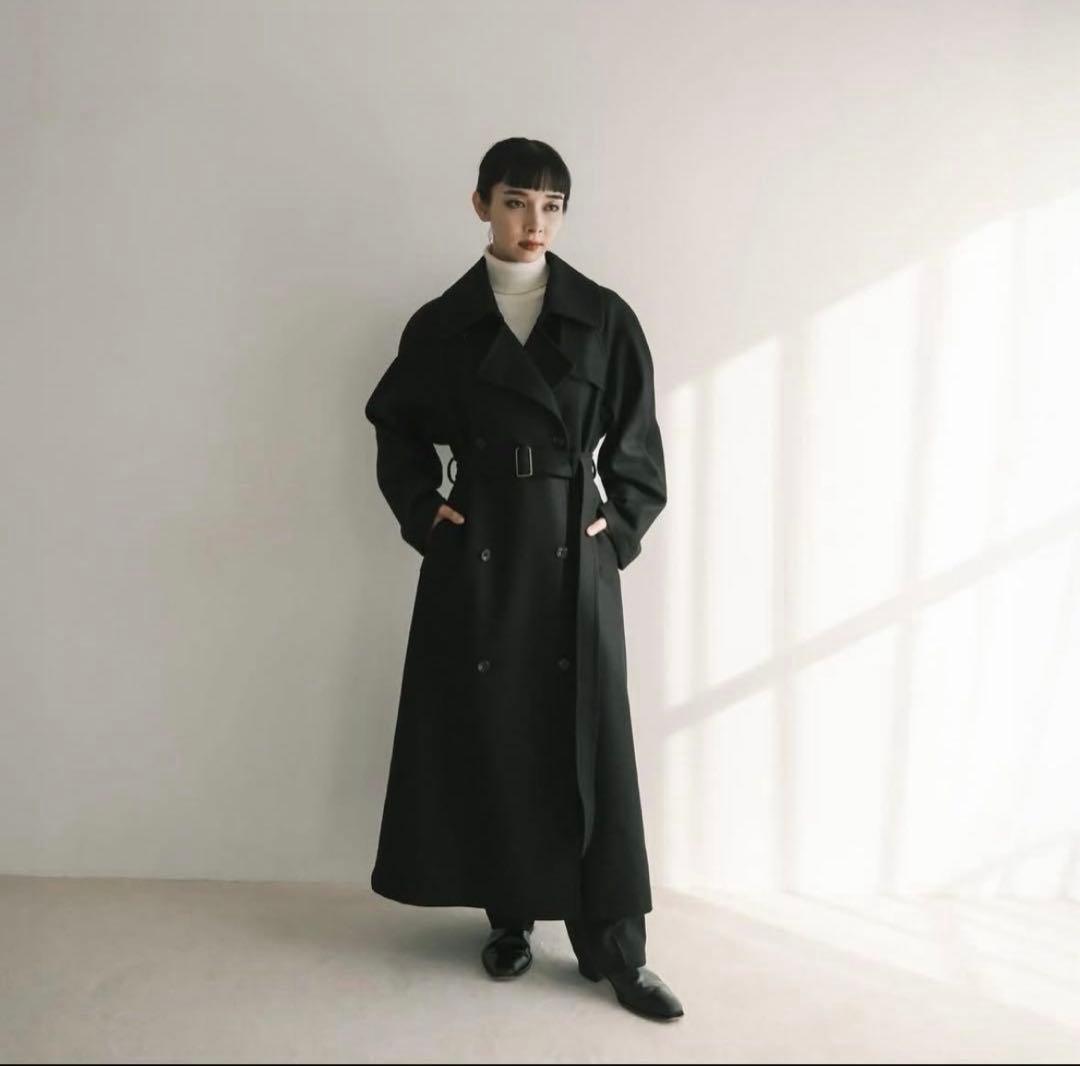 foufou(フーフー)ラントマン トレンチコート Mサイズ ロングコート foufou ラントマン 黒 コート Mサイズ トレンチコート - メルカリ