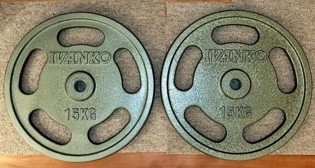 IVANKO 15KG ウエイトプレート 2枚セット（28mm用） IVANKO(イヴァンコ) 28mm RUBK ラバープレートバーベルセット【15kg