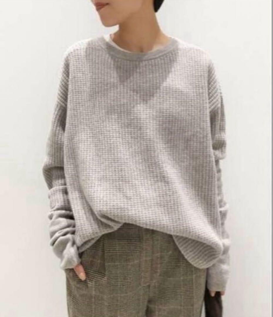 L'Appartement アパルトモン カシミヤ混 サーマルニット ベージュ L'Appartement サーマルニット アパルトモン グレー カシミヤ混 - メルカリ