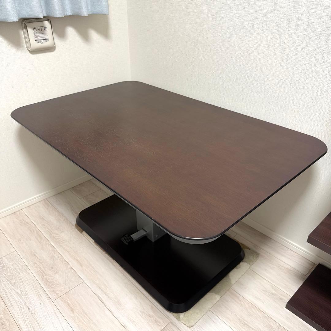 ニトリ 昇降テーブル (送料込み) 天然木突板仕様の昇降テーブル (DBR) | ニトリネット【公式】 家具