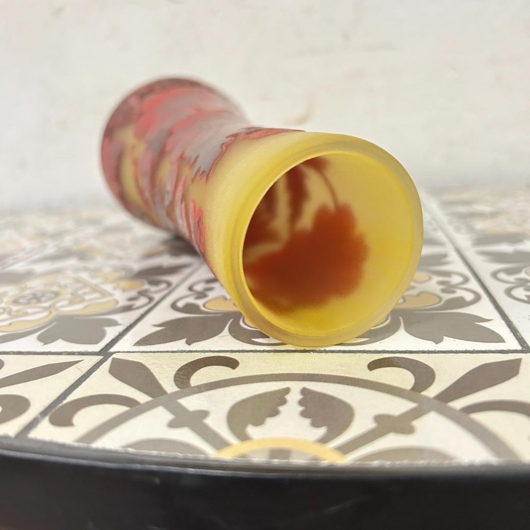 証明書】 エミールガレ 花瓶 カメオ彫り 被せガラス 高さ19cm - メルカリ