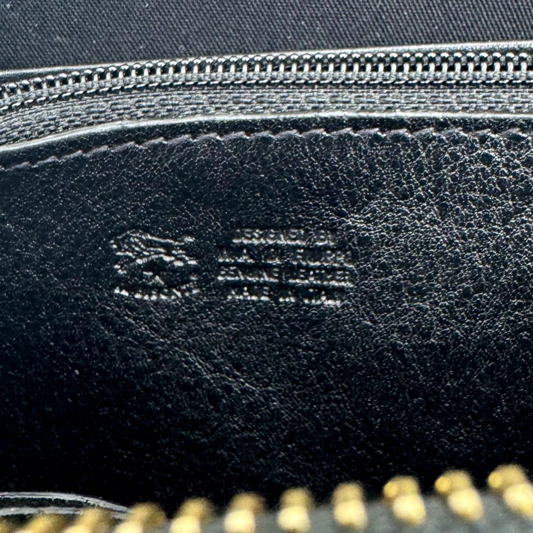 極美品 イルビゾンテ ロゴ入り長財布 山口一郎 コラボ レザー シボ革