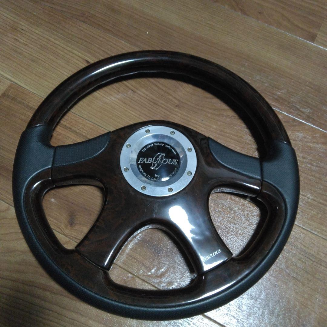 FABULOUS ブラウン 3スポーク ステアリング ラグジュアリーステアリングノーブル（LUXURY STEERING NOBLE