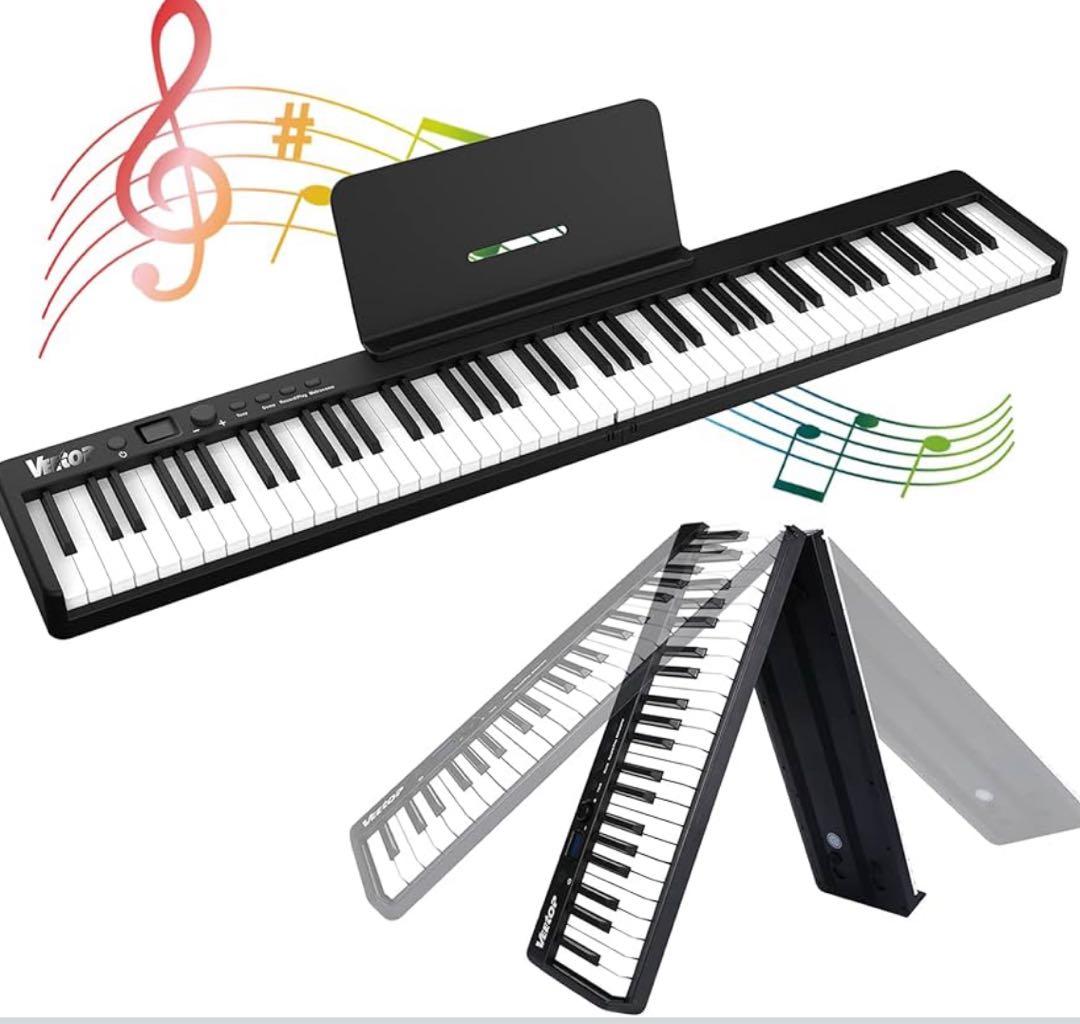 【イルカはいるか】Veetop V-40 折りたたみ式電子ピアノ 88鍵 Amazon | Veetop 電子ピアノ 88鍵盤 【折り畳み式】 充電型 折り畳み