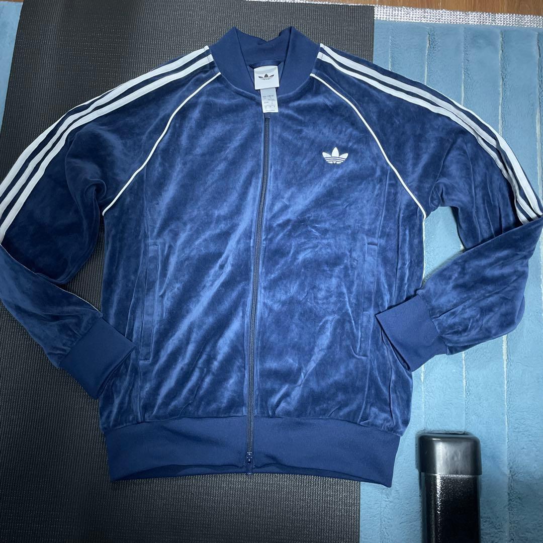 adidas ベロアトラックジャケット ネイビーXL - メルカリ
