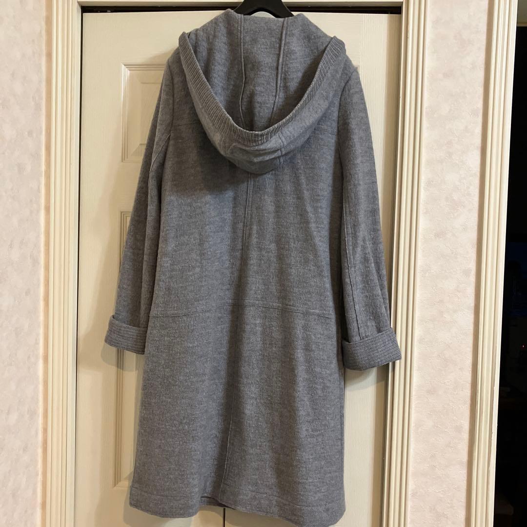 クレージュ グレー フード付き ダッフルコート38 M〜L - メルカリ