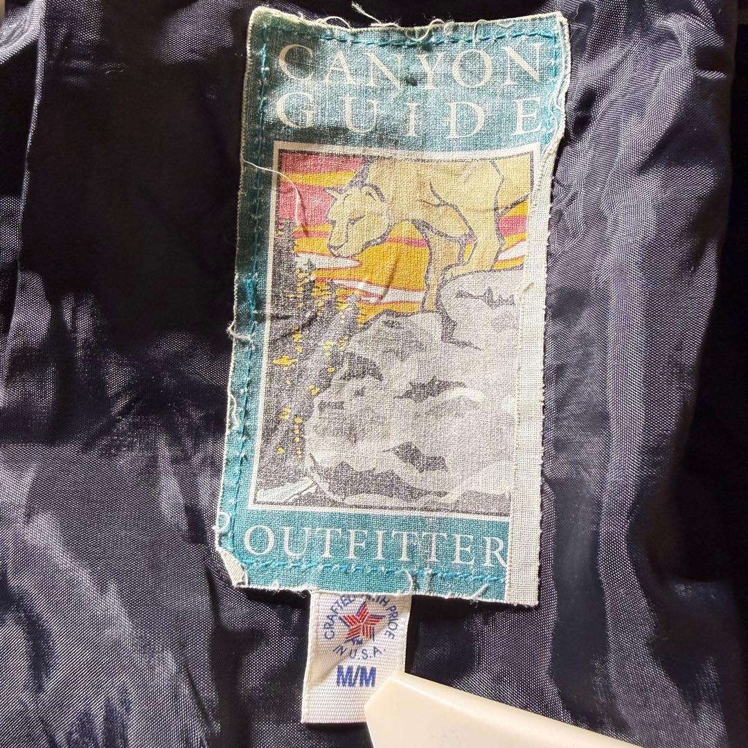Canyon Guideジップアップブルゾン古着ネイティブ柄グリーンブラックM