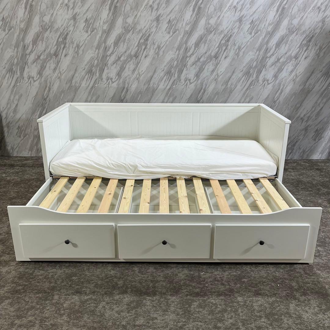 IKEA HEMNES デイベッド 引き出し付 ホワイト R141 - メルカリ