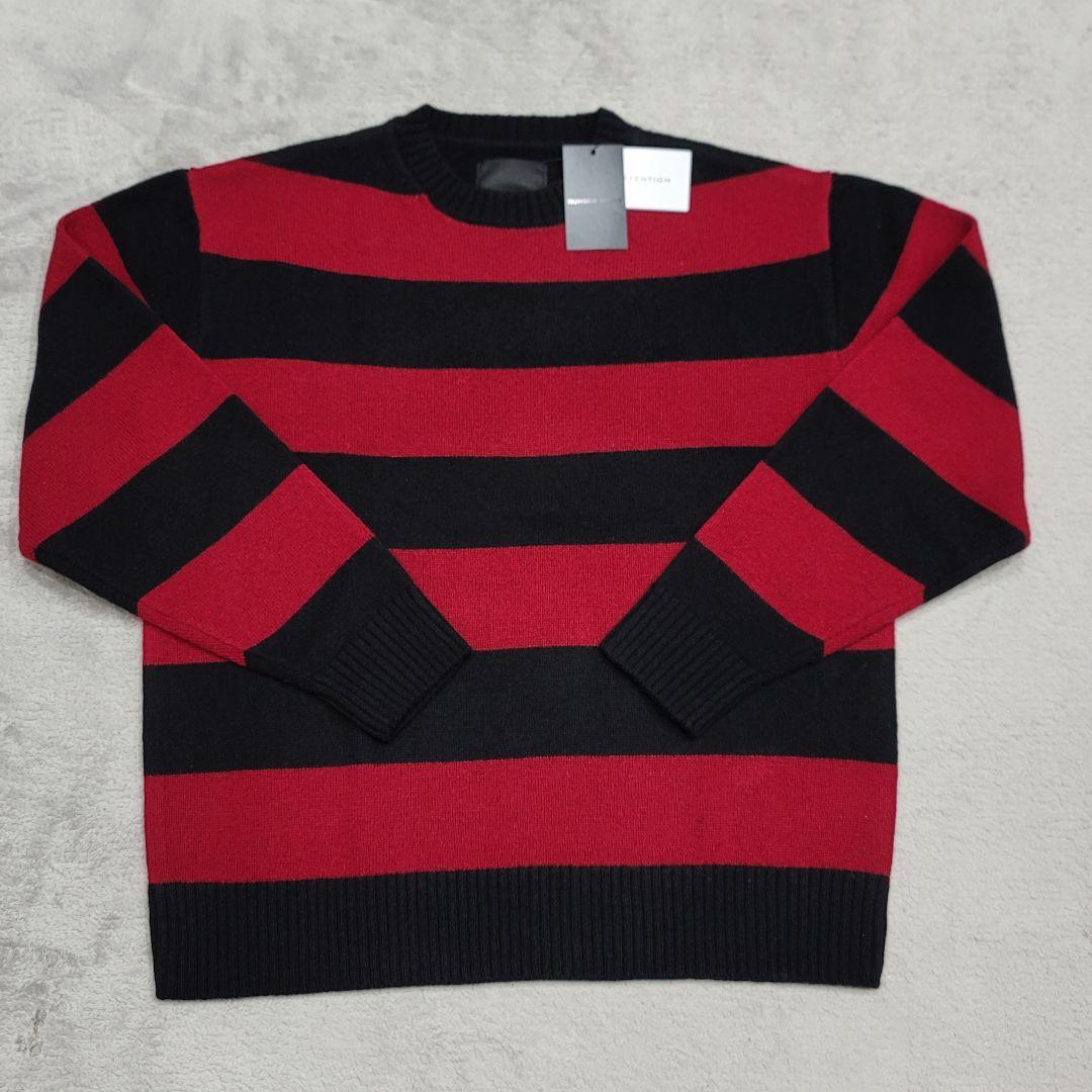 未使用】ナンバーナイン ボーダーニット 3 赤 黒 カートコバーン