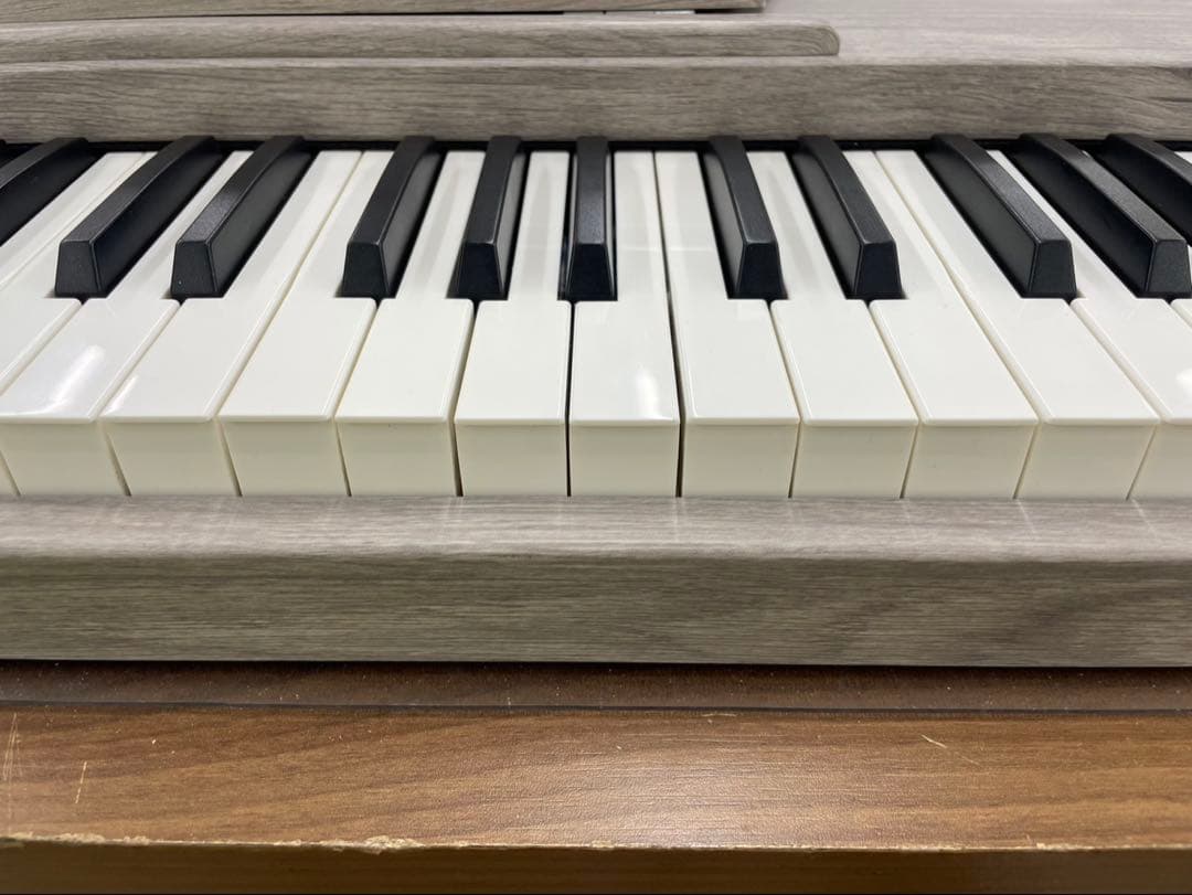 スタンド付き 電子ピアノ88鍵盤 給電タイプ 木目調ボディ グレー