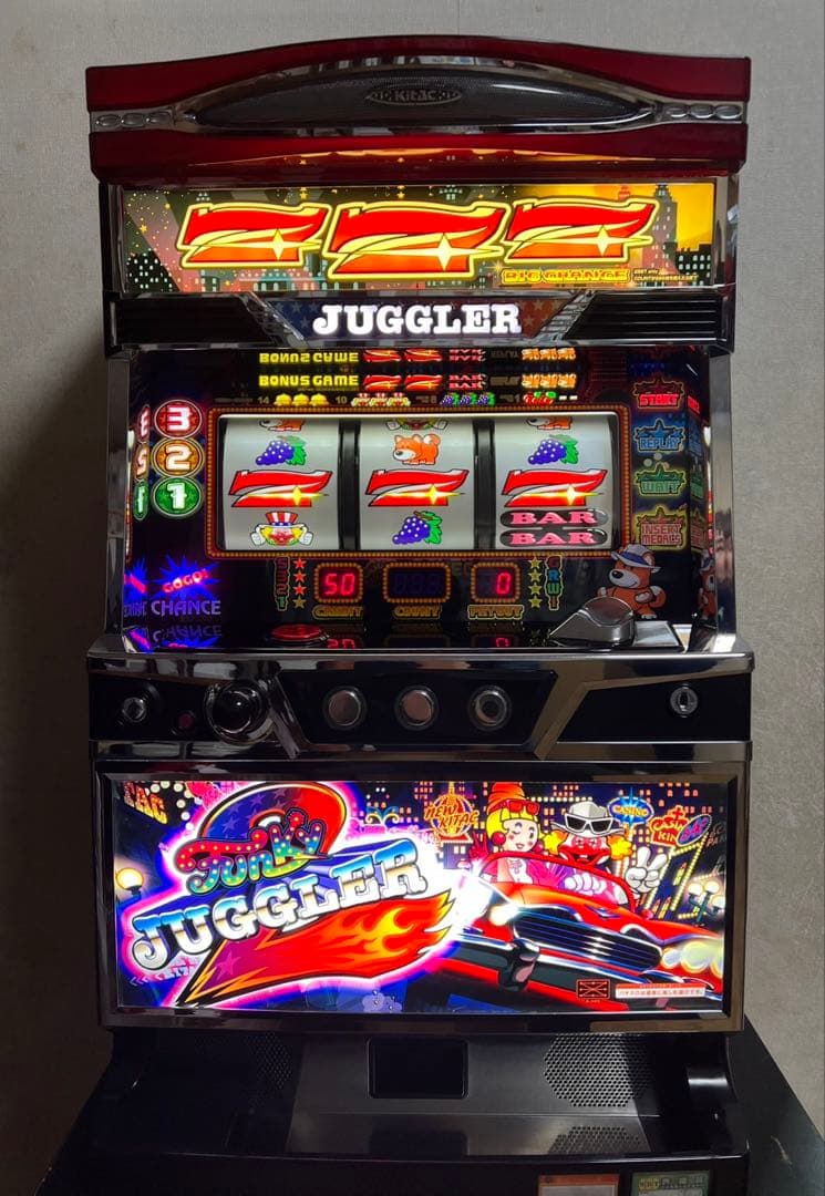 北電子 ファンキージャグラー2【パチスロ スロット実機】不要機付　レス 北電子 ファンキージャグラー 中古パチスロ実機 『コイン不要機