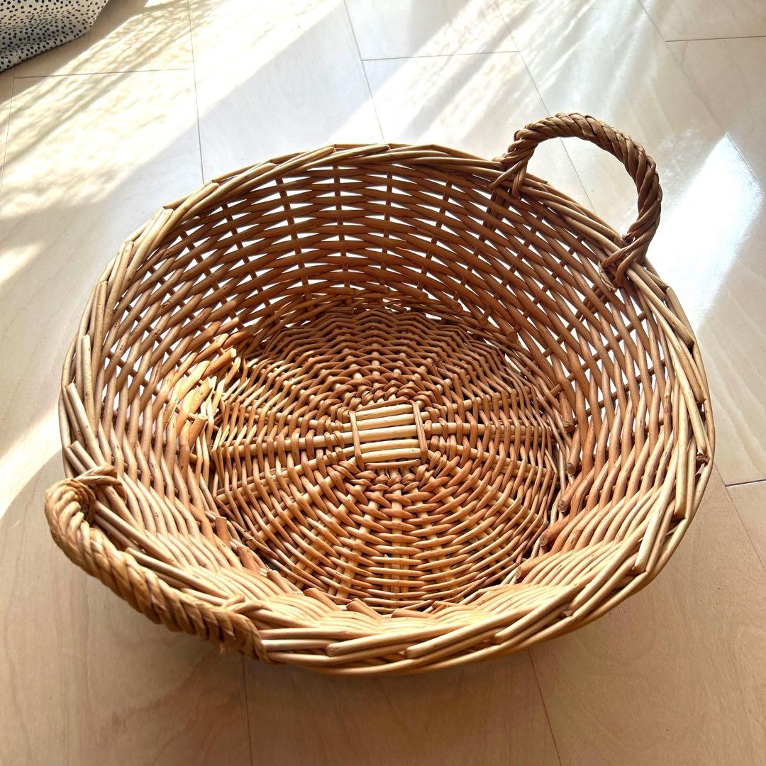 レア新品】キャトルセゾン 天然素材 籐（ラタン）バスケット フランス