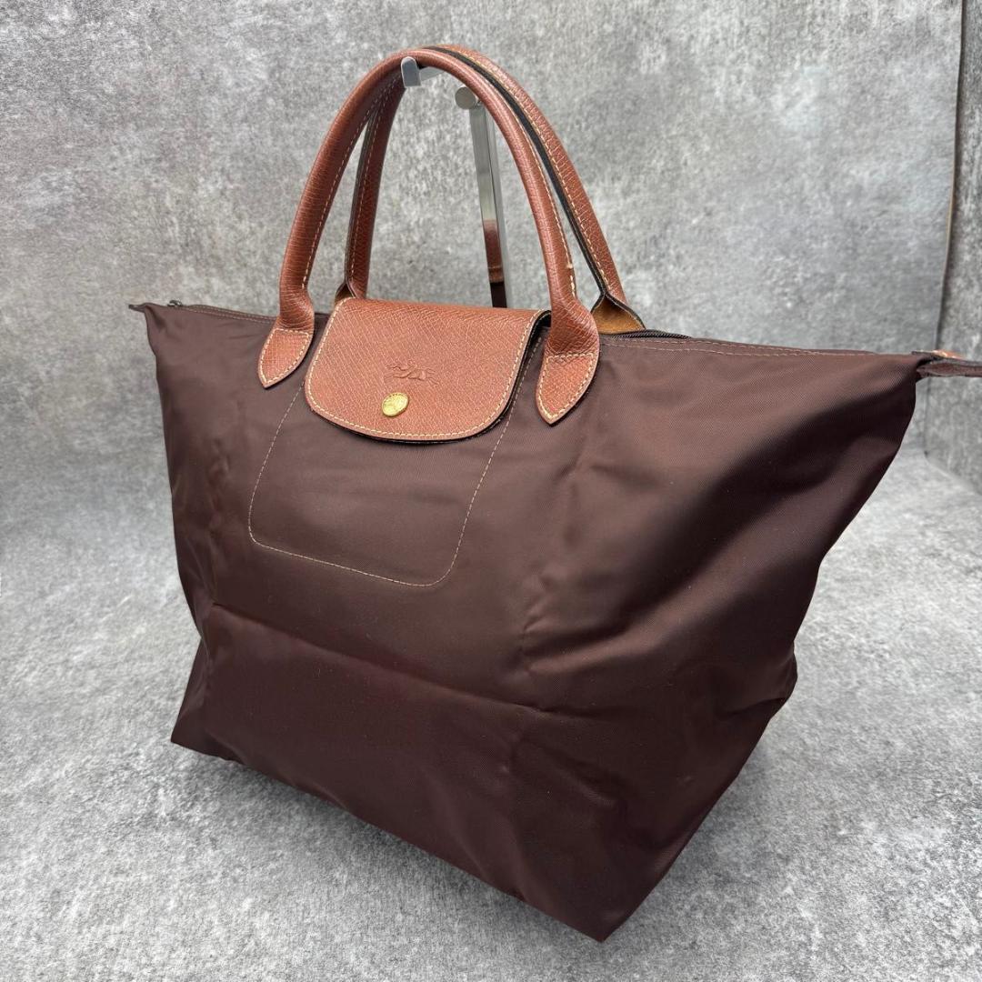 極美品　ロンシャン　ル　プリアージュ　M　ダークブラウン　トップハンドル 極美品 ロンシャン ル プリアージュ M ダークブラウン トップハンドル