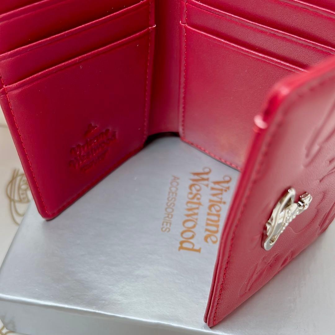 ショッパー付】Vivienne Westwood 3つ折り財布 レッド マット - メルカリ