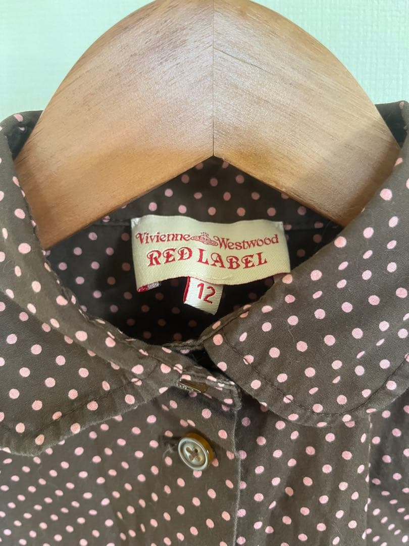 vivienne westwood ロゴ刺繍入り シャツ 丸襟 ブラウス ドット - メルカリ