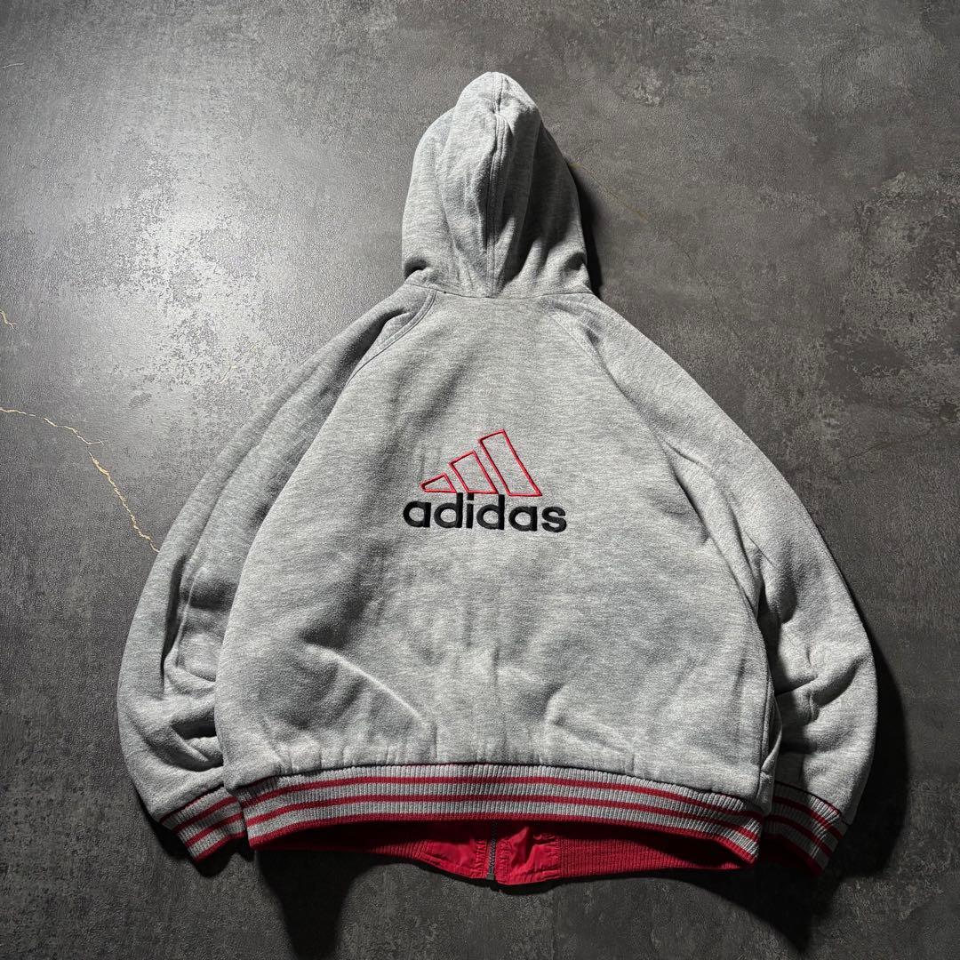 90s adidasアディダスリバーシブルナイロンジャケットスウェット