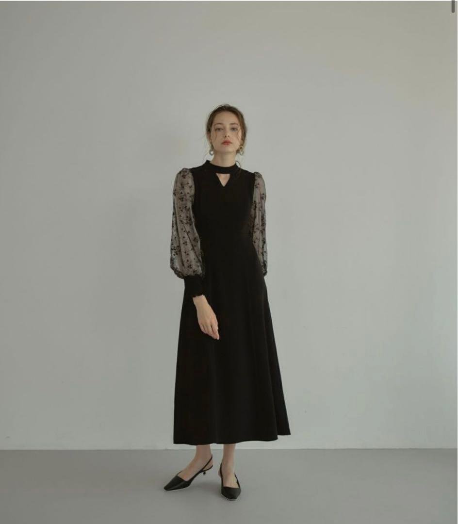 ANDRESD スリーブ刺繍ドレス 【Sサイズ】 sleeve embroidery dress | ANDRESD
