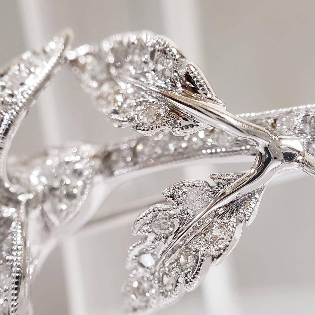 最安値 K18WG 天然ダイヤペントップ兼ブローチ 0.86ct