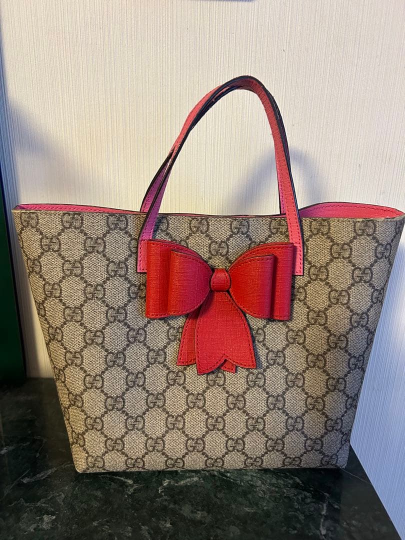GUCCI リボン付きトートバッグ ベージュ/ピンク 楽天市場】【バッグ】GUCCI グッチ GGスプリーム チルドレンズ リボン