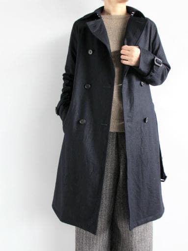 未使用 n100 ウール トレンチコート 定価5万8000円+tax sakishimatokyo トレンチコート コート フェイクウールトレンチコート