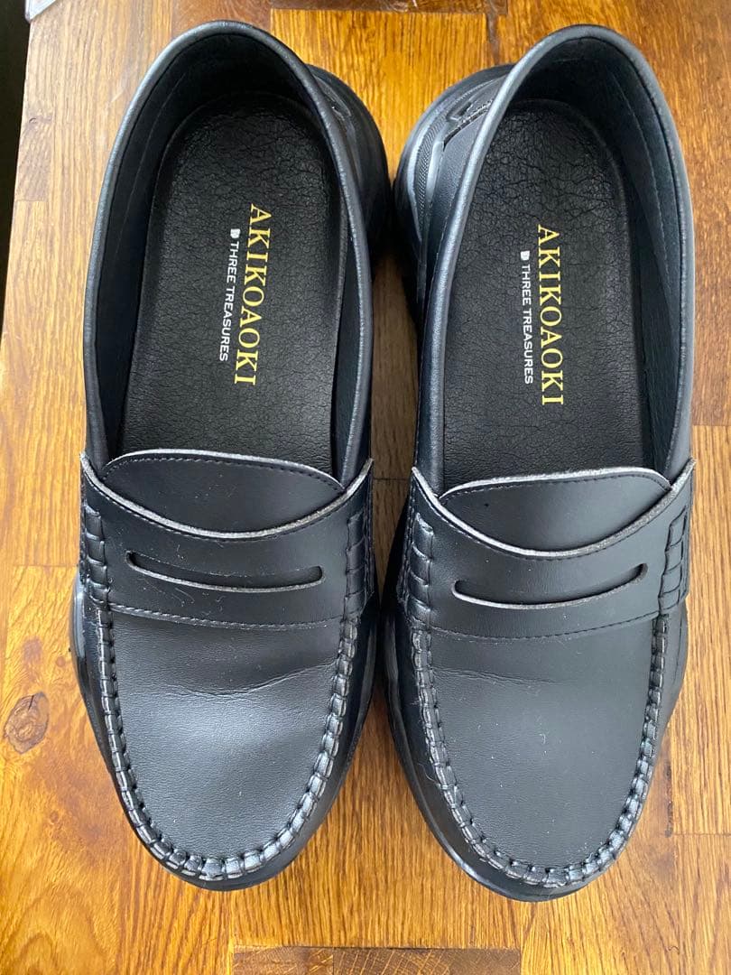 AKIKOAOKI ブラック ローファー 厚底 中古・古着通販】AKIKOAOKI (アキコアオキ) 厚底ローファー/Loafer