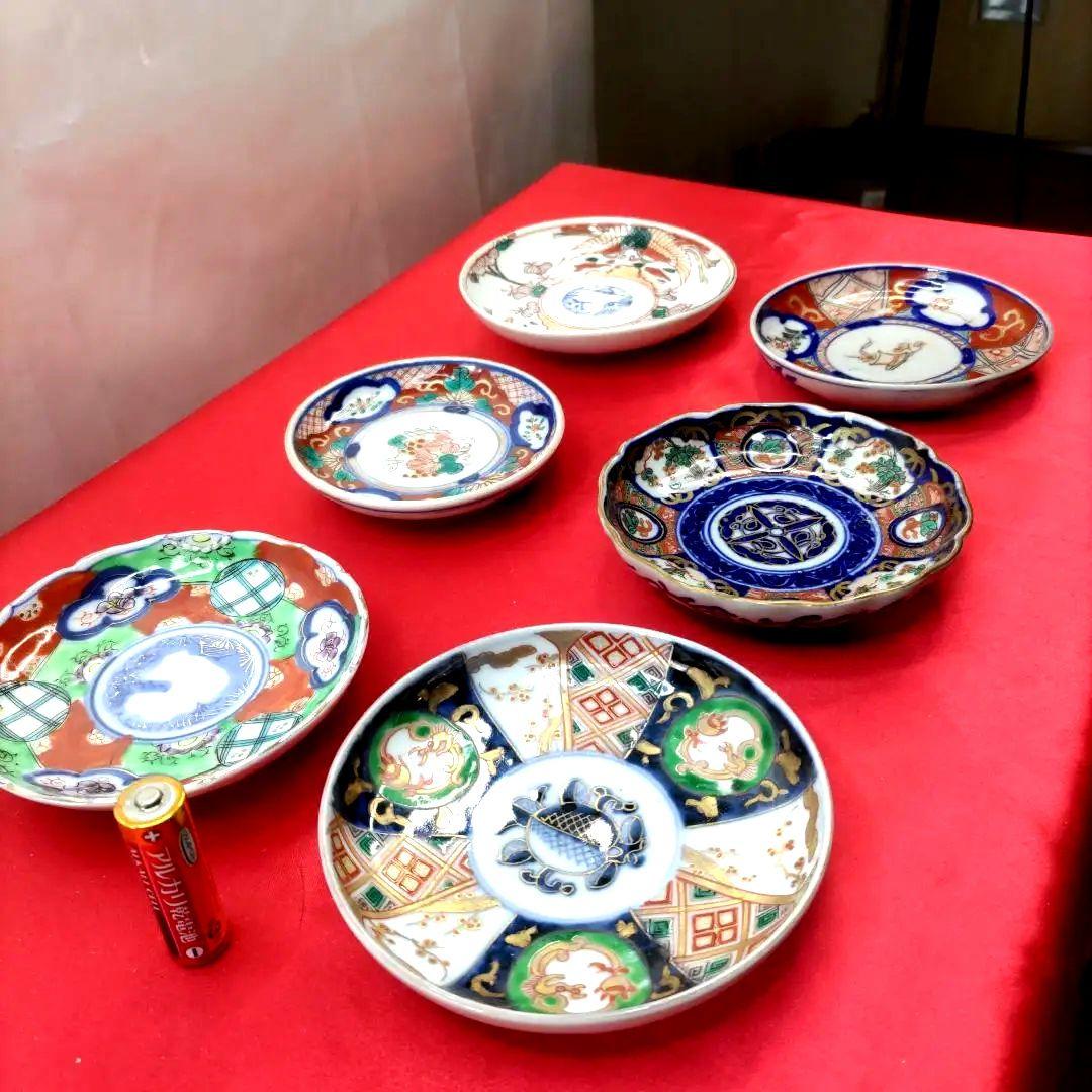 t*t様 有田焼　伊万里焼　古伊万里　金彩　色絵　豆皿　小皿　4寸皿6客アソート 有田焼伊万里焼古伊万里九谷焼古九谷金彩色絵赤絵 豆皿小皿6種6客