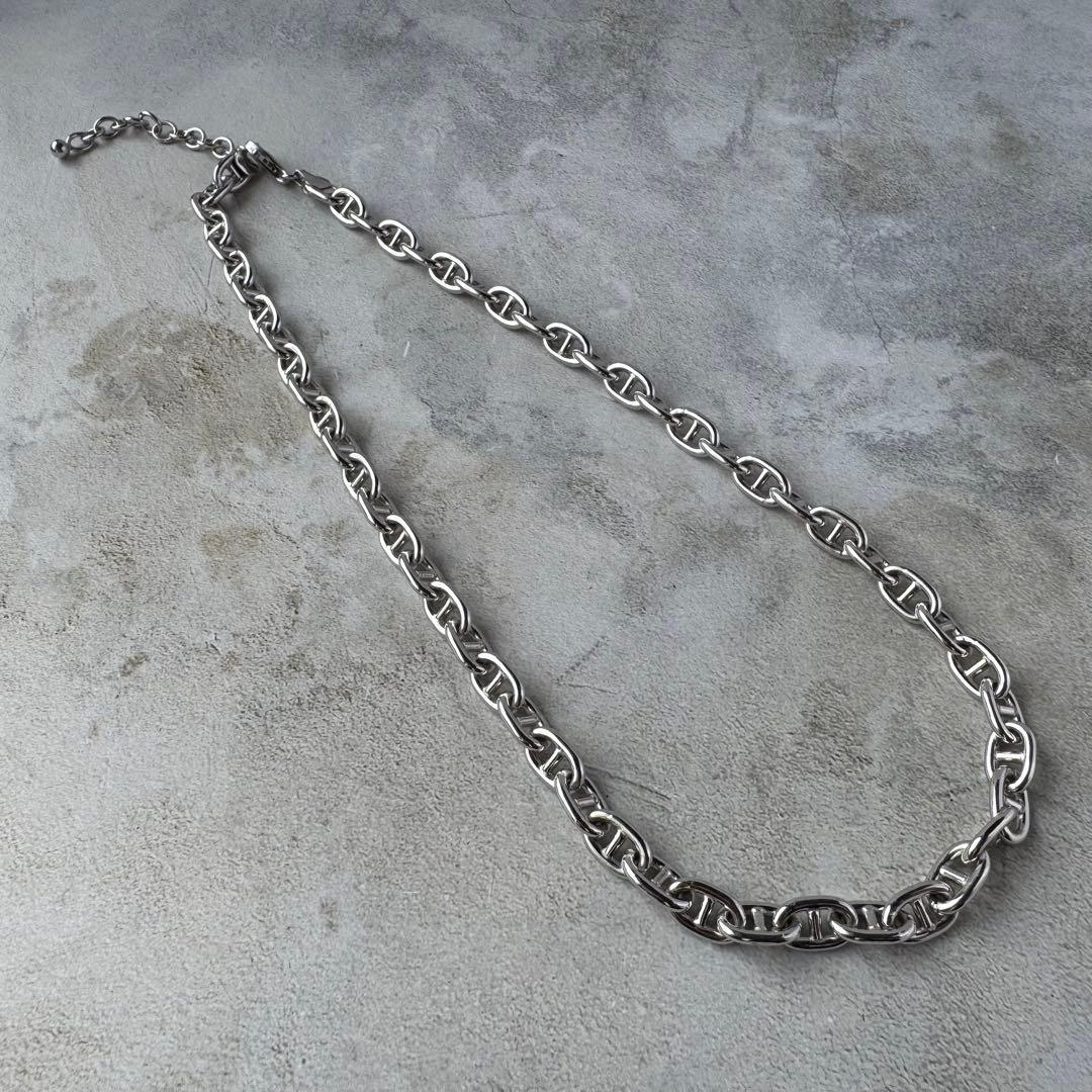 ヴィンテージ アンカーリンクチェーンネックレス シルバー925