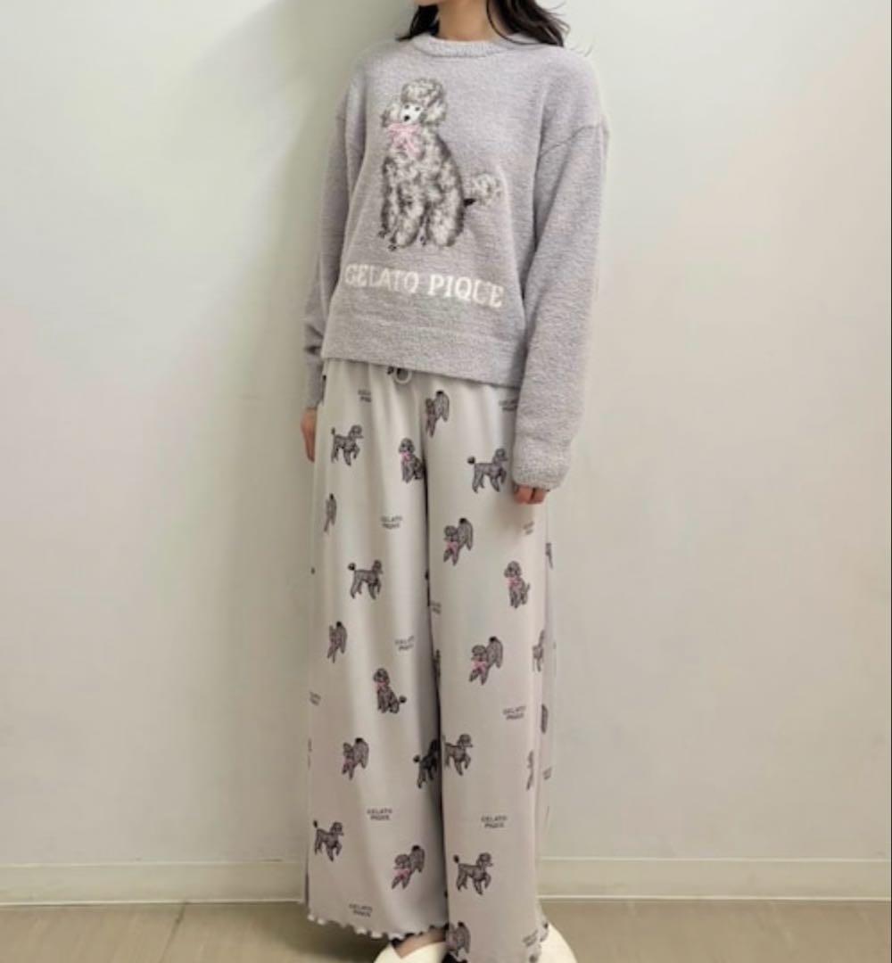 新品♡ジェラートピケ♡ プードルジャガードプルオーバー&ロングパンツ