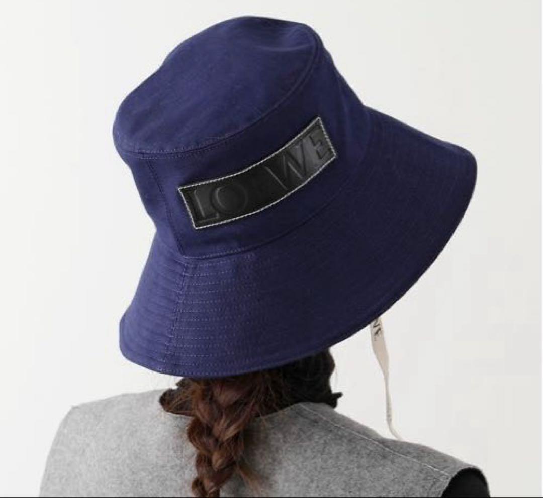 ロエベ LOEWE ハット バケットハット ネイビー サイズ57 - メルカリ