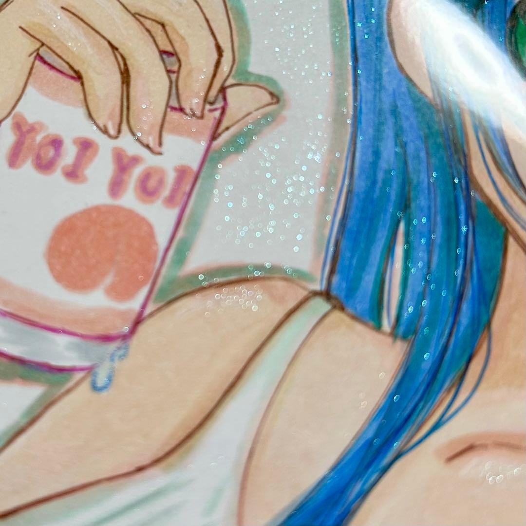 創作オリジナルイラスト【しっとり宅飲み♡】 原画 一点物 手描き 色紙