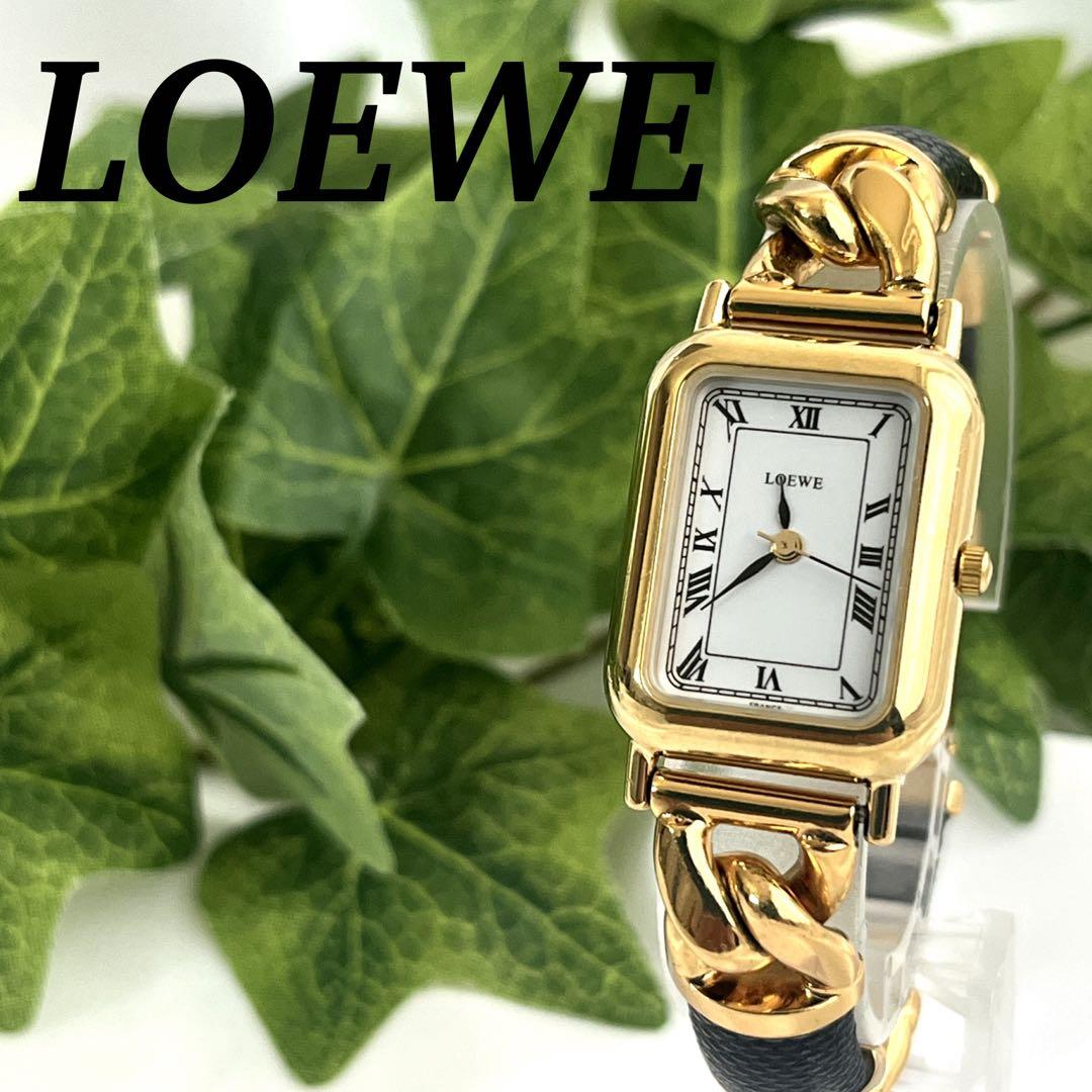 ロエベ 腕時計 ローマン アナグラム ヴィンテージ クォーツ ゴールド