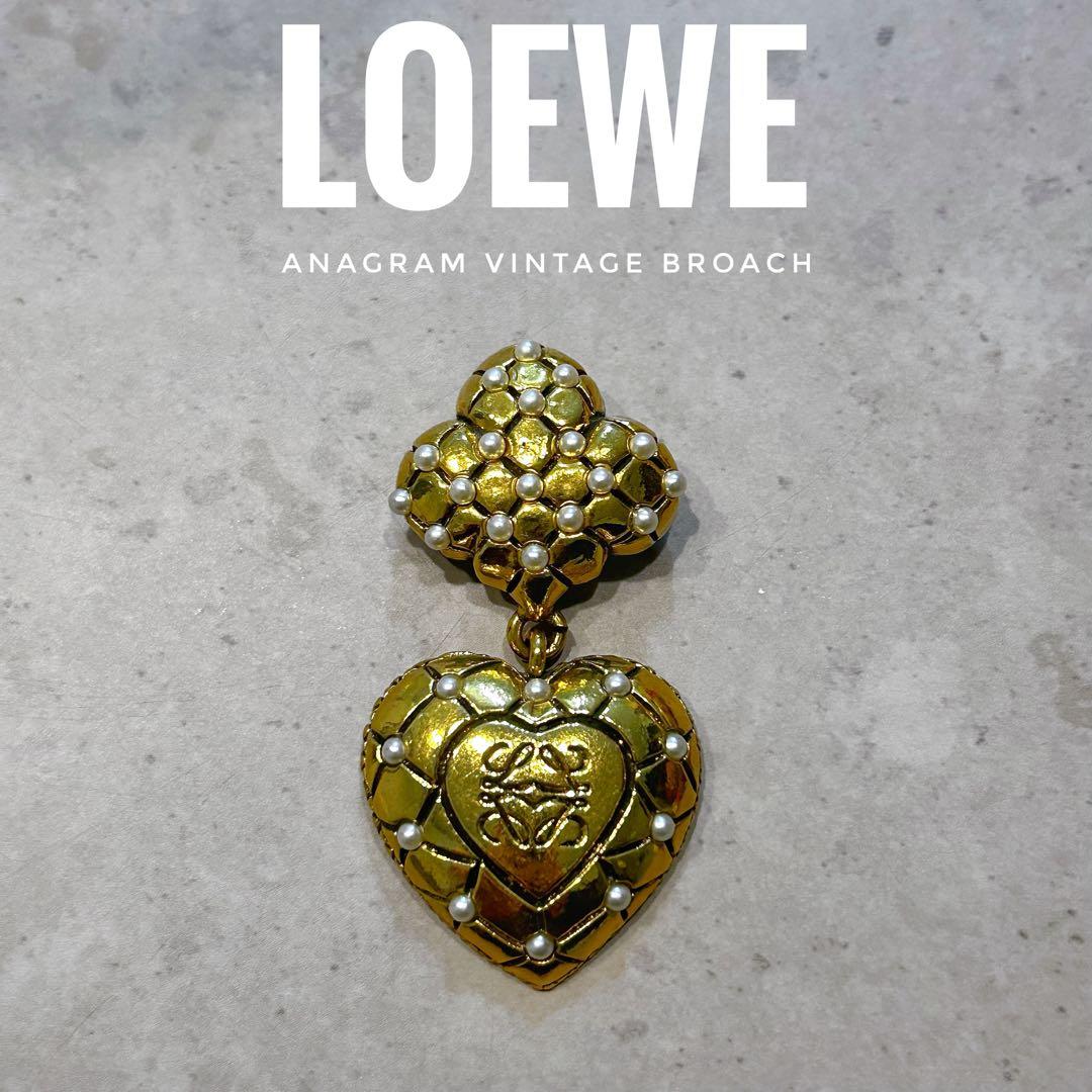 【一点物・超美品】ロエベ アナグラム ハート ブローチ パール ヴィンテージ LOEWE（ロエベ） 【LaGアウトレット】LOEWE ブローチ Multi Color