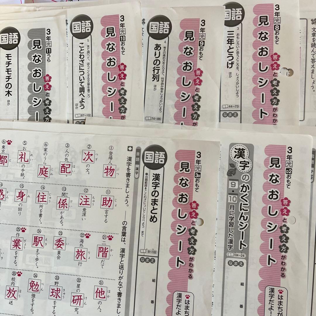 小学3年国語カラーテスト『日本標準』答え『教育同人社』光村図書 中学