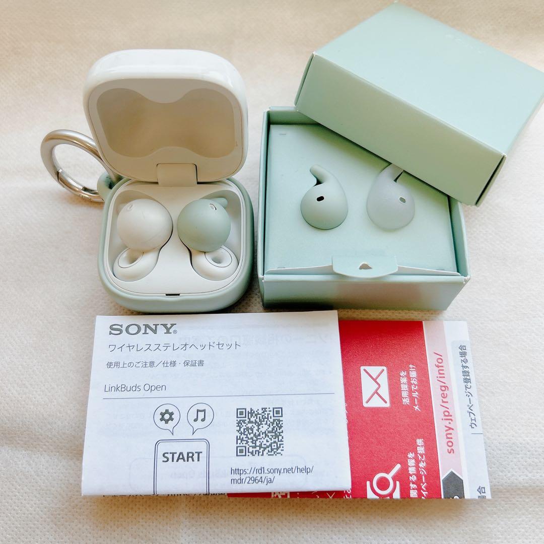 SONY LinkBuds ワイヤレスイヤホン ホワイト・グリーン Sony LinkBuds Clip Truly Wireless Open Earbuds Green WFLC900/G
