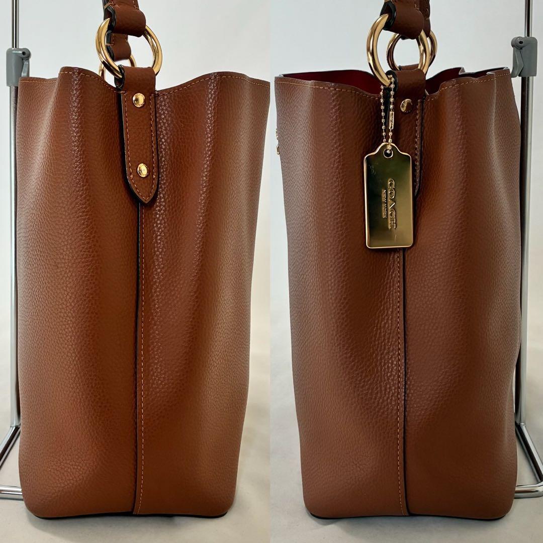 極美品】コーチ 81122 タウンバケットバッグ 2way ハンドバッグ 茶