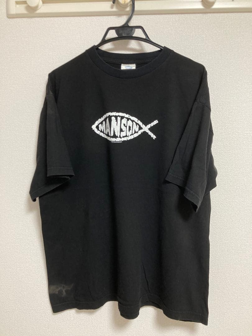 1997 Marilyn Manson Fish Logo Tシャツ XL Marilyn Manson バンドTシャツ マリリン・マンソン Zipper - バンドT