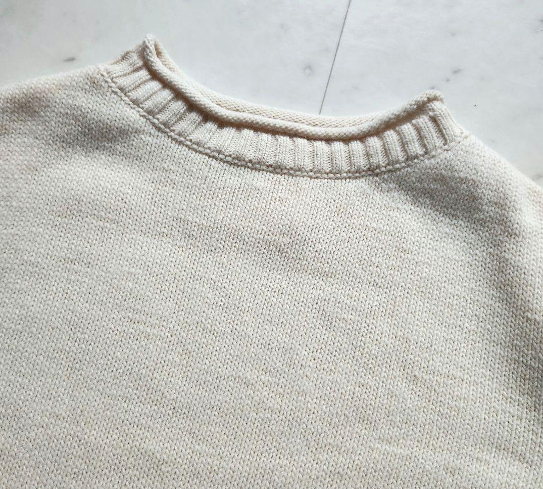 美品 MHL. ニット セーター ウール100% オフホワイト 白 ゆったりめ