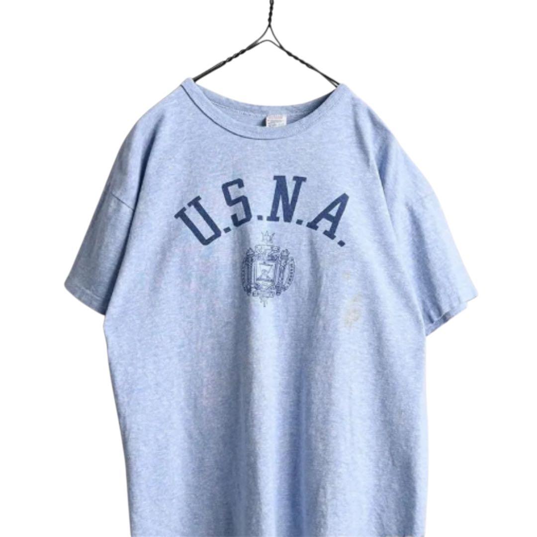 超希少&XL!VTG 1980’sチャンピオン\"U.S.N.A”TシャツUSA 超希少&XL!VTG 1980'sチャンピオンカレッジTシャツUSA染込プリント