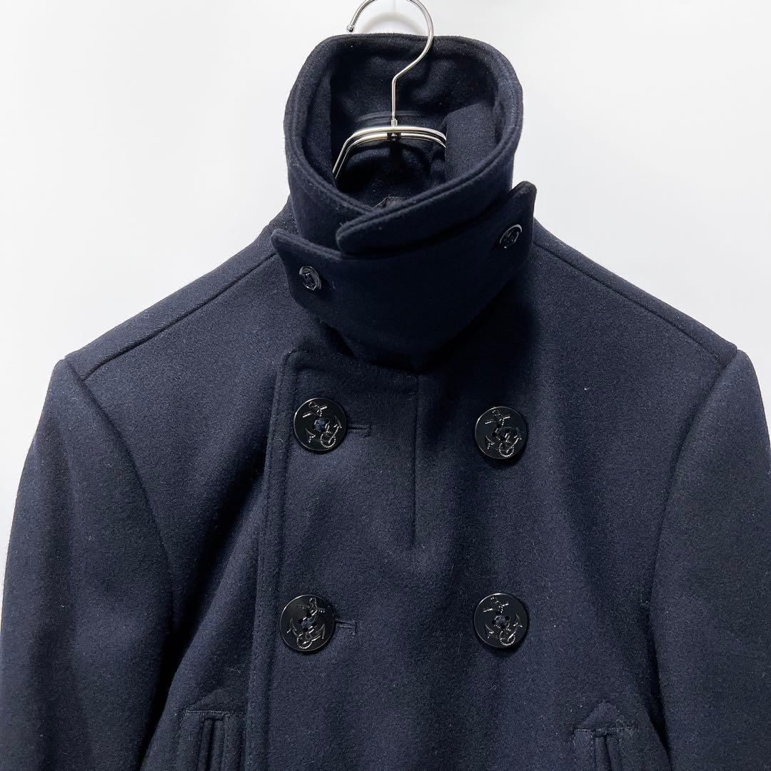 《美品》DoubleRL ウールピーコート 10ボタン ダークネイビー XS