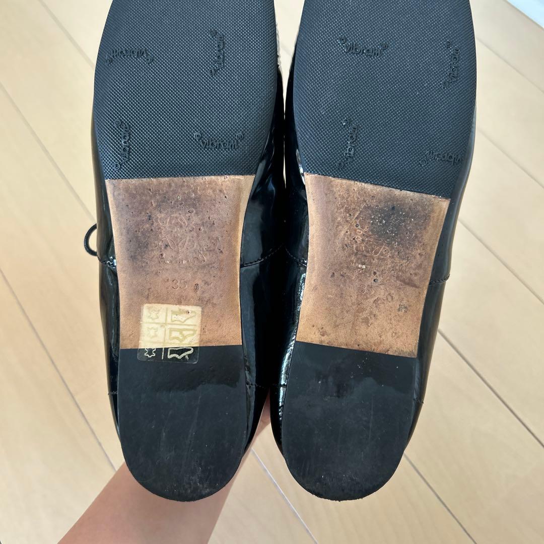 匿名配送】LOEWE アナグラムフラットシューズ 35 (22.5cm相当)黒