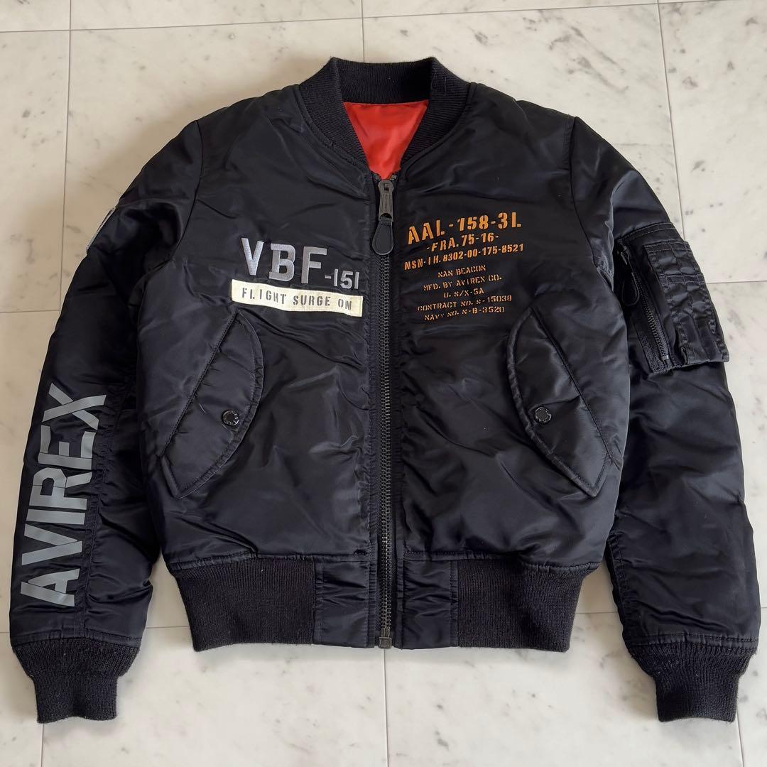 美品 アヴィレックス MA-1 フライトジャケット バード刺繍 VBF-151