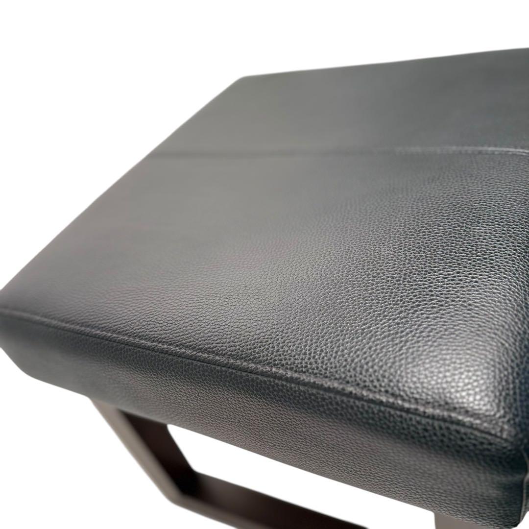 HR630 スツール シギヤマ家具 オットマン 木製ブラック 合皮