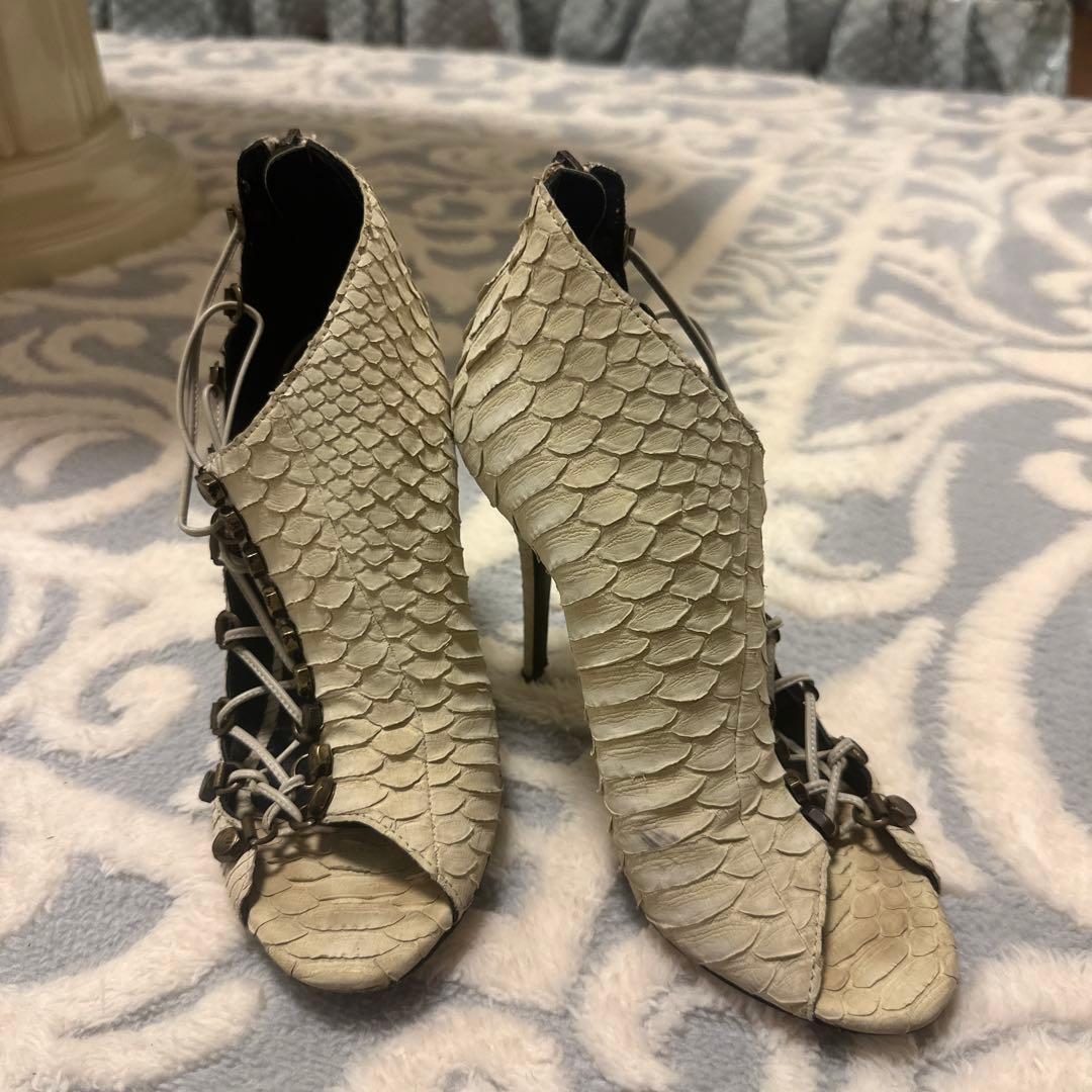 BALMAIN 37 ピンヒール Sync leather stilettos with pointed toe beige beige - Women | BALMAIN