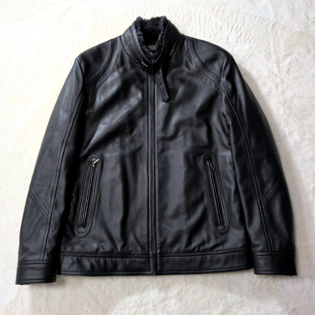 【美品】WIND ARMOR イタリアンレザー シングルライダースジャケット M 50130022-1.jpg