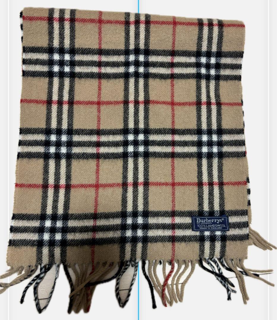 Burberry's チェック柄マフラー ウール - メルカリ