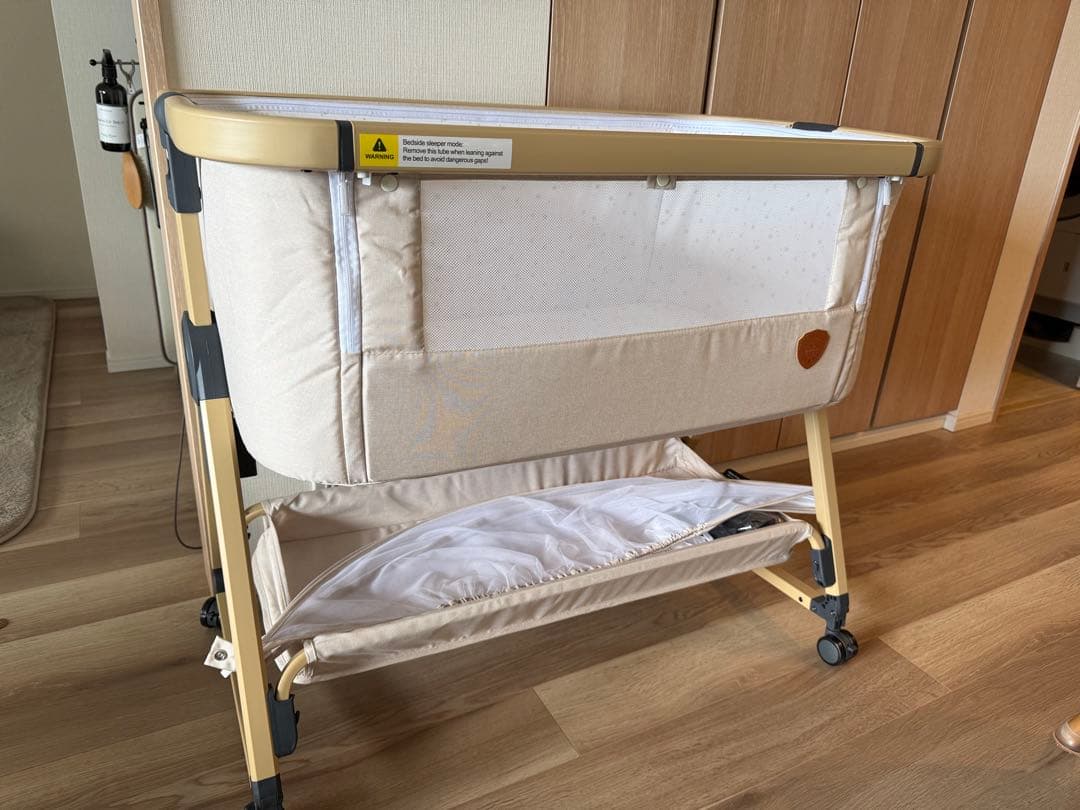 【美品】【2025.07購入】HZDMJ 添い寝ベビーベッド キャスター付き hzdmj ベビーベッド 折りたたみ 添い寝ベッド 揺りかご 赤ちゃん 高さ